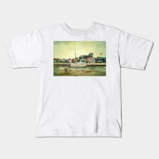 Sailboat in a tiny French village in Oleron, France Kids T-Shirt